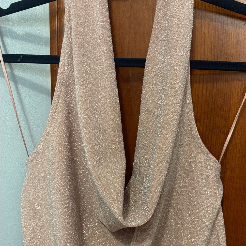 Express | Pink Drape Neck Halter Top - Picture 3 of 5